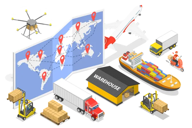 International Cargo Delivery  Illustration