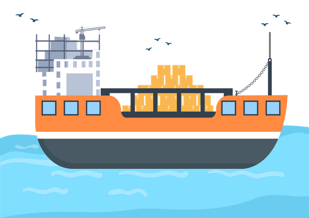 International Cargo Shipping  Illustration