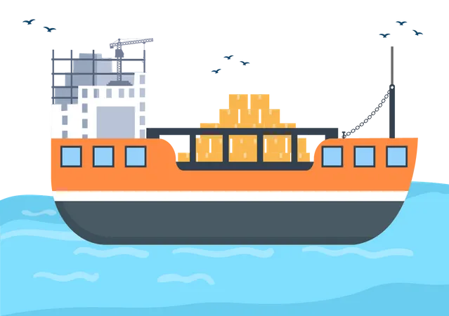 International Cargo Shipping  Illustration