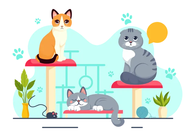 International Cat Day Vector Illustration On August 8 With Cats Animals Love Celebration In Flat Cartoon Background Design Illustration