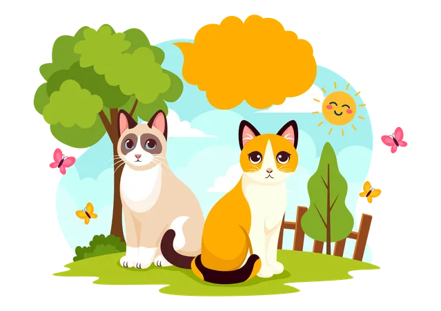 International Cat Day Vector Illustration On August 8 With Cats Animals Love Celebration In Flat Cartoon Background Design Illustration