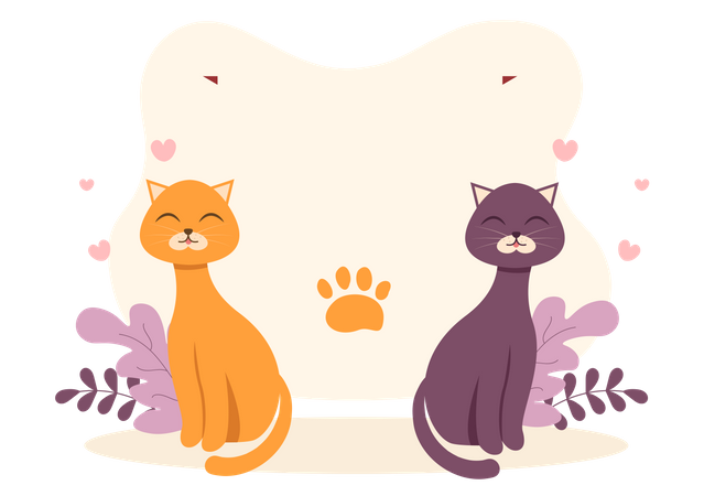 International Cat Day  Illustration