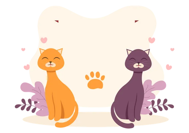 International Cat Day  Illustration