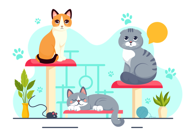 International Cat Day  Illustration