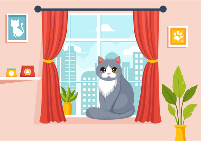 International Cat Day  Illustration