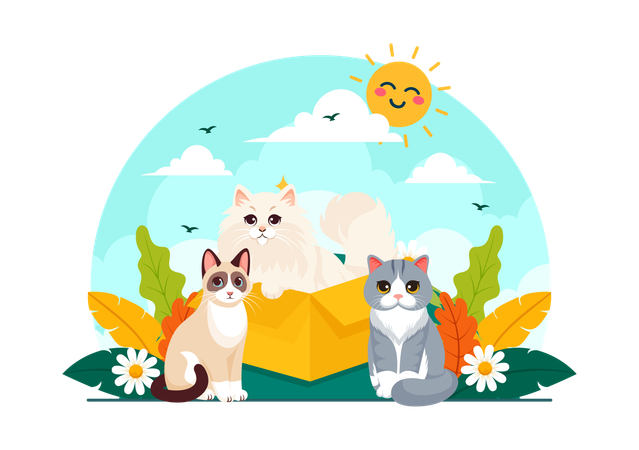 International Cat Day  Illustration