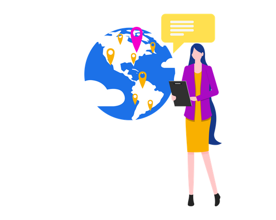 International chat support and message support communication service  Illustration