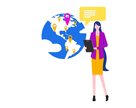 International chat support and message support communication service Illustration