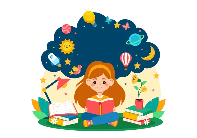 International Childrens Book Day Vector Illustration On 2 April With Kids Reading A Books And Globe Map In Flat Cartoon Background Design Illustration
