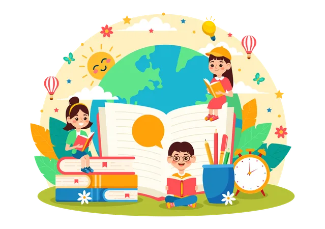 International Children Book Day  Illustration