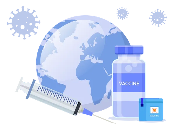 International Corona Vaccination  Illustration