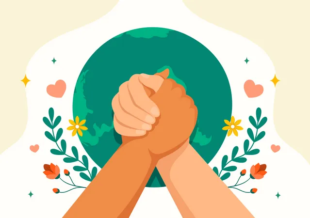 International Day For Tolerance Vector Illustration On November 16 With Holding Hands Of Different Skin Color For Human Solidarity In Flat Cartoon Illustration