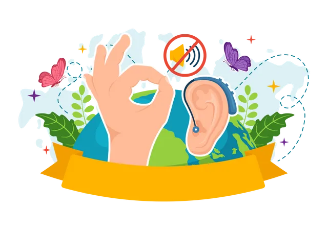 International Day Of Sign Languages Vector Illustration With People Show Hand Gestures And Hearing Disability In Flat Cartoon Hand Drawn Templates Illustration
