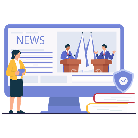 International Debate News among executives  Illustration