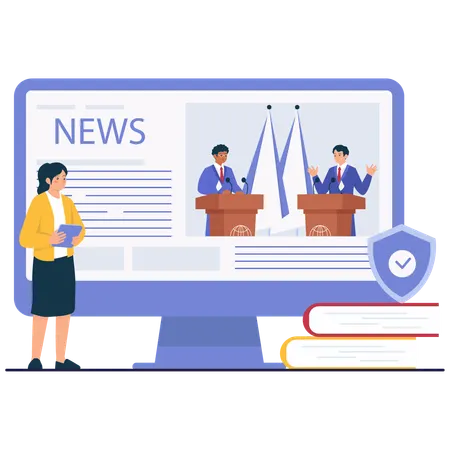 International Debate News among executives  Illustration