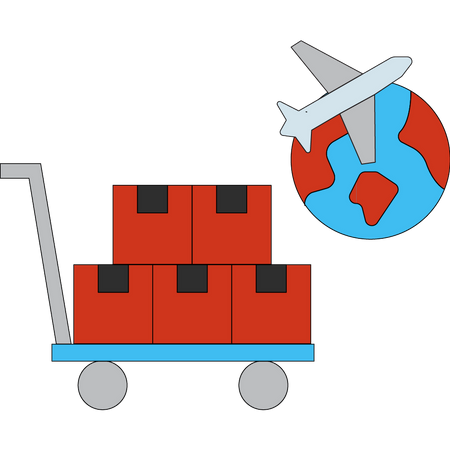 International delivery packages  Illustration