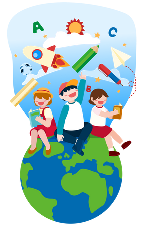 International education child  イラスト