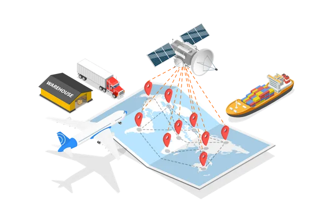 International Freight Cargo  Illustration