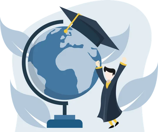 International Graduation Student  Illustration