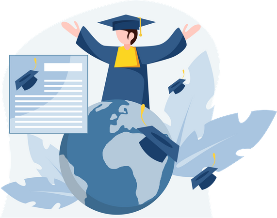 International Graduation Student  Illustration