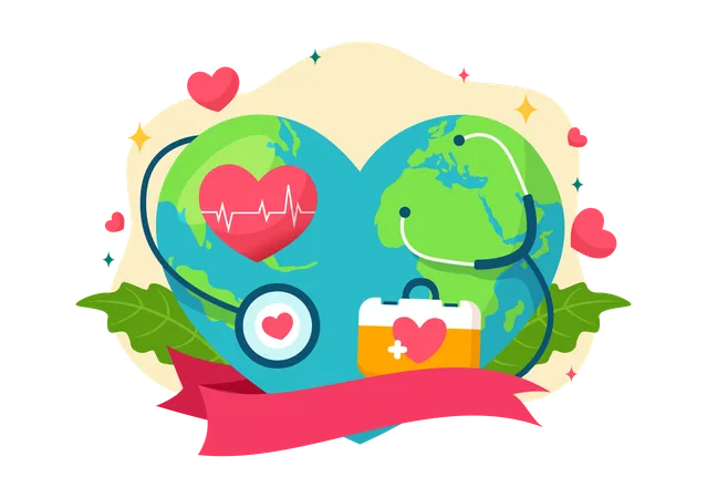 World Health Day Vector Illustration On April 7th With Earth And Medical Equipment For The Importance Of Healthy And Lifestyle In Cartoon Background Illustration