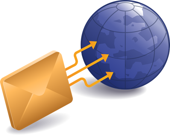 International mail sending services  Illustration