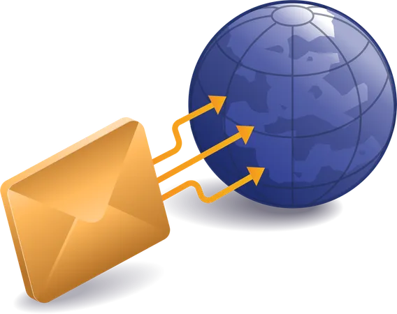 International mail sending services  Illustration