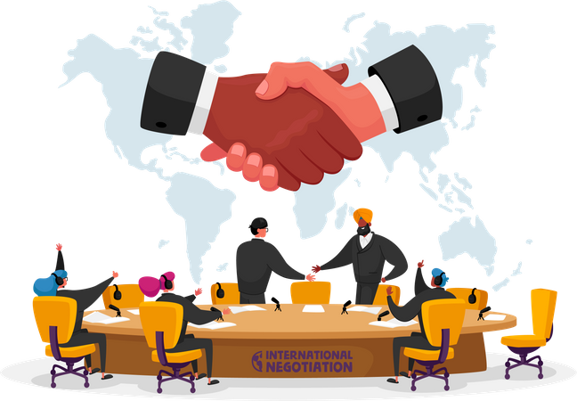 International Negotiations Illustration - Free Download People Illustrations  | IconScout