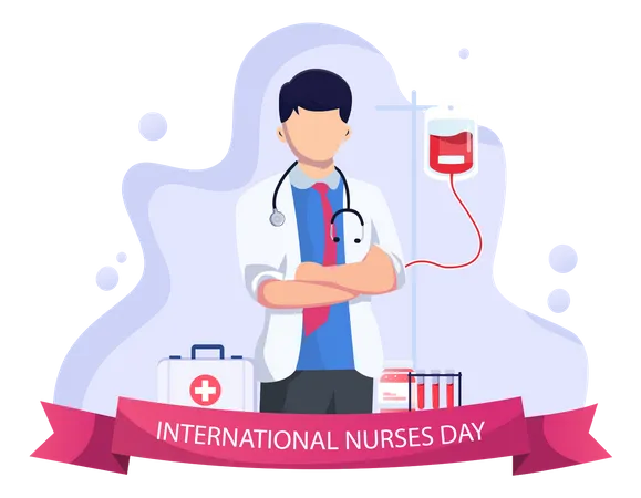 Vector Illustration Of International Nurse Day Concept Illustration