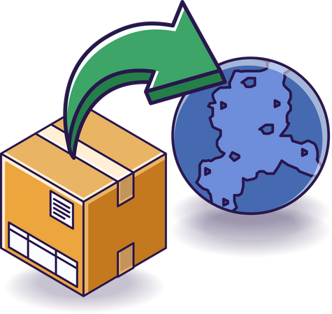 International package box delivery Illustration