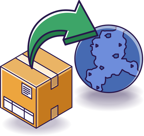 International package box delivery  Illustration