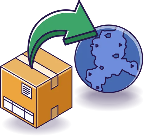 International package box delivery  Illustration