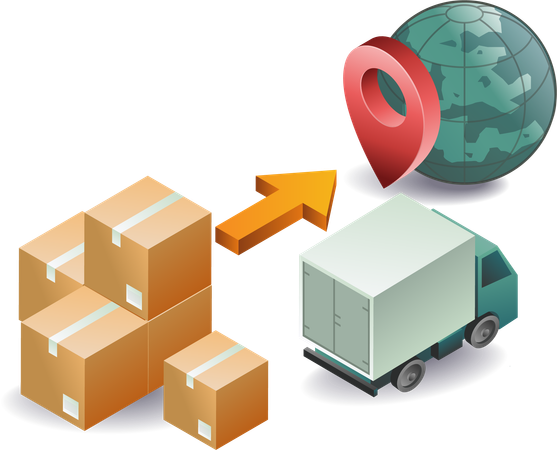 International parcel delivery  Illustration