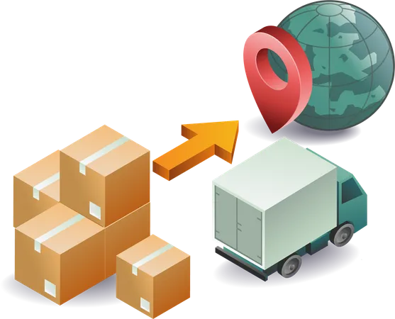 International parcel delivery  Illustration