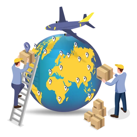 International shipment service Illustration