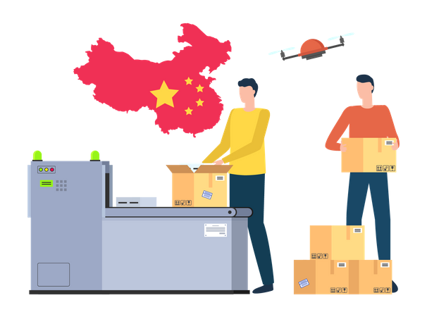 International shipment service Illustration