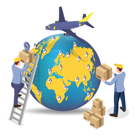 International shipment service  Illustration