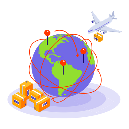 International Shipping  Illustration