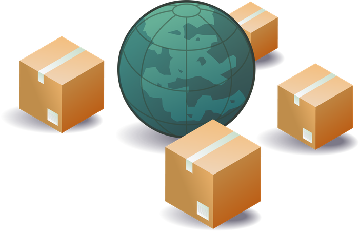 International shipping  Illustration