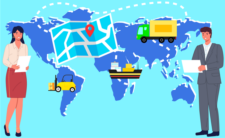 International Shipping service Illustration
