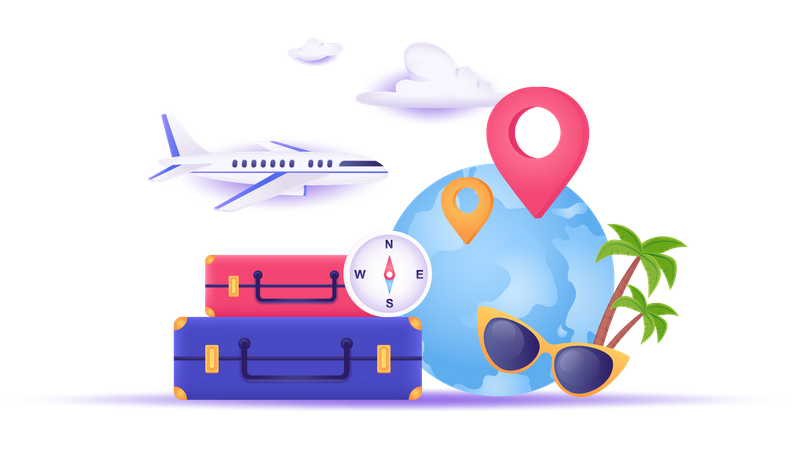 International travel planning Illustration