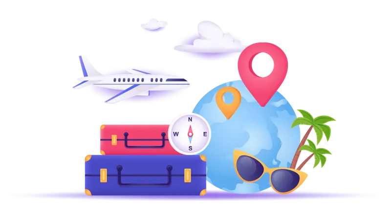 International travel planning  Illustration