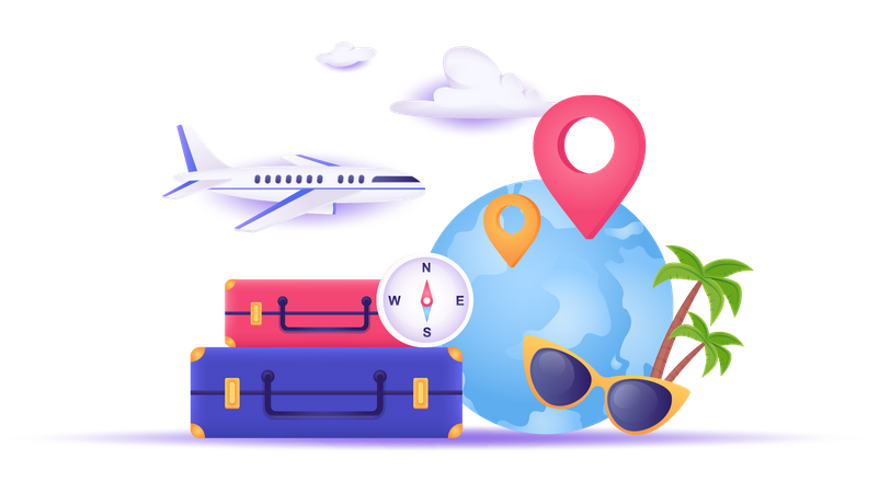 International travel planning  Illustration