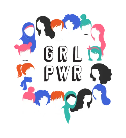 International Women's Day - girl power Illustration