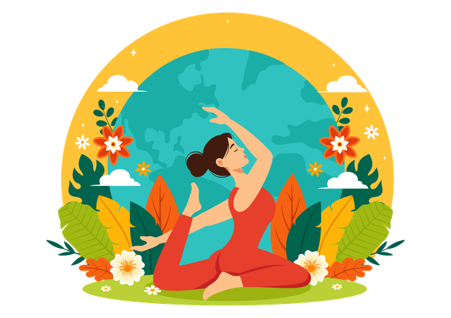 International Yoga Day  Illustration