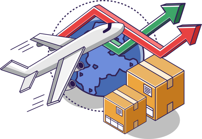 Internationale Lieferung  Illustration