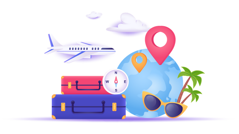 Internationale Reiseplanung  Illustration