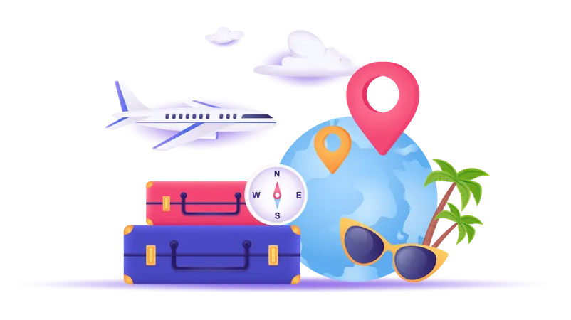 Internationale Reiseplanung  Illustration