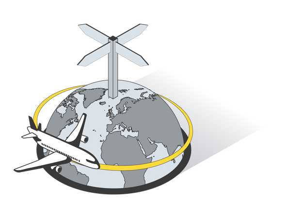 Internationale Reise um die Welt  Illustration