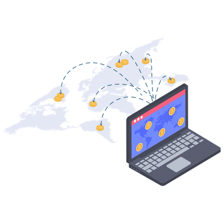 Internationaler Umgang mit Kryptowährungen  Illustration